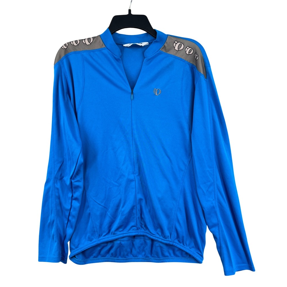 Pearl Izumi Mens Blue Long Sleeve Cycling Jersey Size L 1/4 Zip‎ Performance
